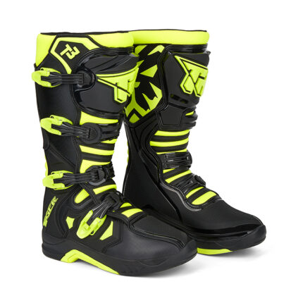 TR MTR T3 OFFROAD MX BOOTS BLACK NEON GREEN